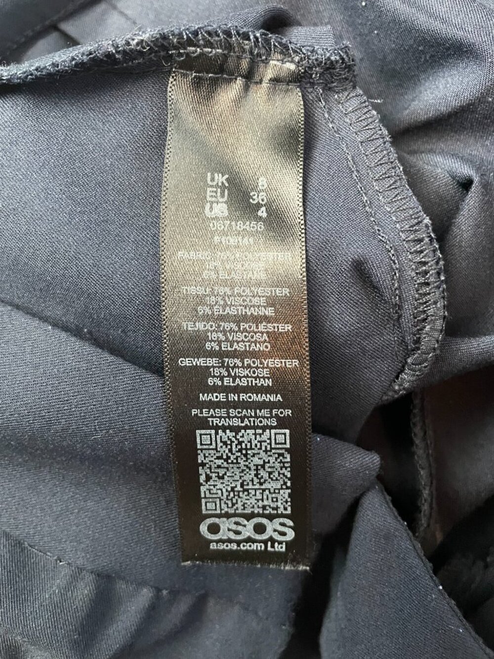 Asos Pleated Tapered Navy Trousers - Picture 6 of 6